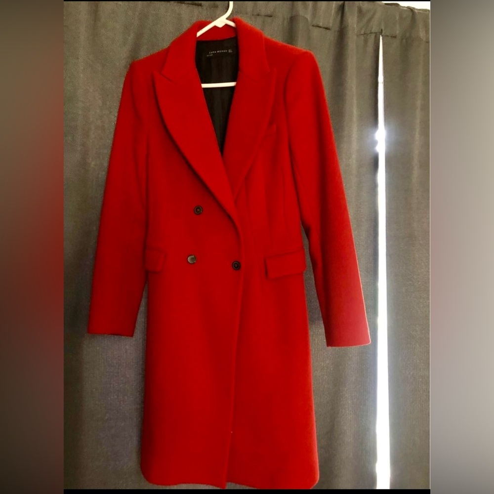ZARA Double Breasted RED COAT
